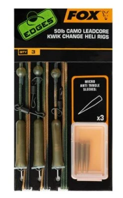 Fox Camo Leadcore Kwik Change Heli Rigs 50lb