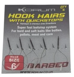 Korum Barbed Hook Hairs 5pcs