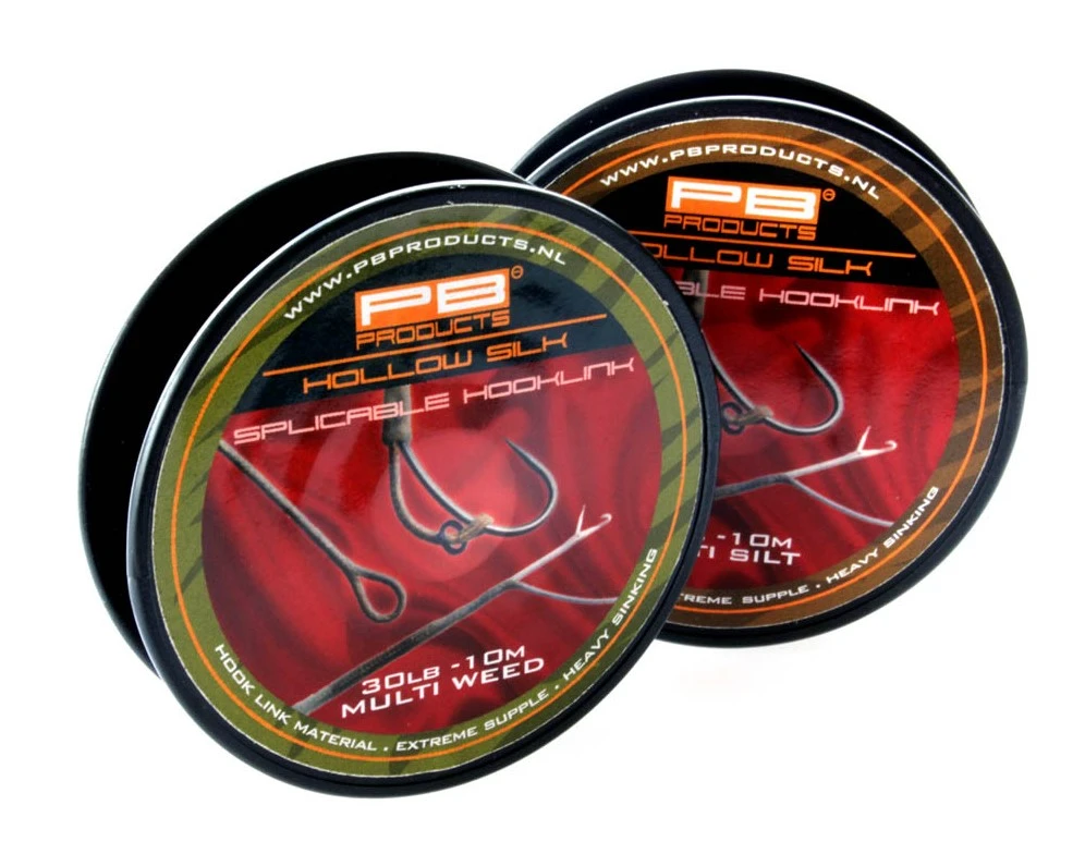 PB Hollow Silk Spicable Hooklink 10m 30b Multi Silt 4 PB Hollow Silk Spicable Hooklink 10m 30b Multi Silt - Afbeelding 2