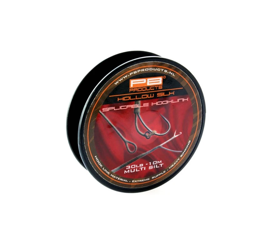 PB Hollow Silk Spicable Hooklink 10m 30b Multi Silt 3 PB Hollow Silk Spicable Hooklink 10m 30b Multi Silt