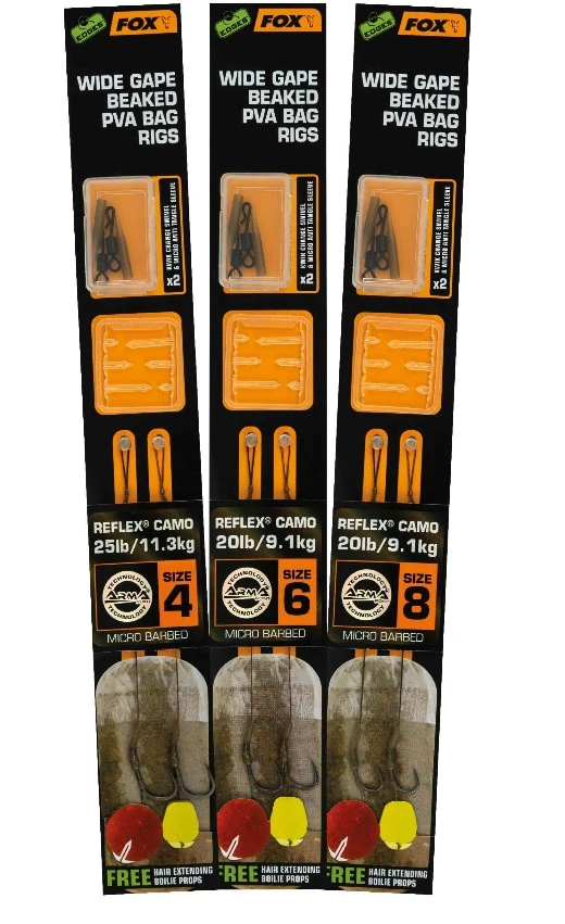 Fox Wide Gape Beaked PVA Bag Rigs 2pcs 3 Fox Wide Gape Beaked PVA Bag Rigs 2pcs